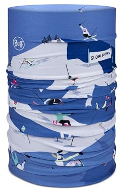 Buff Original EcoStretch halsvärmare för män och kvinnor, vuxen, halsduk, rör, multifunktionell, nacke och huvud, löpning, promenader, vandring, hållbar, lätt, en storlek, blå
