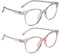SLEEKEE Pack De 2 Lunettes Rondes, Lunettes Enfant, Lunettes Anti Lumière Bleue, Lunettes Design Simple, Lunettes Mode