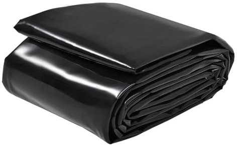 Schwarze Teichfolie,4x6 m,7x8m,8x10m,strapazierfähige Unterlage,langlebige feuchtigkeitsbeständige HDPE-Membran für Wassergärten im Freien,Springbrunnen,undurchlässige Teichfolie (1x6 m (3,3x19,7 Fuß)
