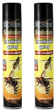 Sandokan Insetticida Antivespe e Calabroni 750ml – Azione Immediata a Base di Piretro – Spray Getto Lungo 5m per Nidi – Uso Esterno e Interno – Effetto Lunga Durata (2)