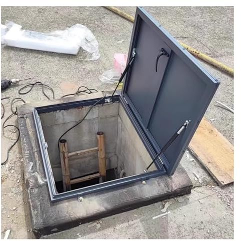 XILYZMO Aleación Aluminio Trampilla Acceso Al Techo Acceso Emergencia Ventanas Cubierta Escape Impermeable Trampilla Techo con Pestillo Puerta Cubierta Pozo para Patio Puerta(60x75cm)