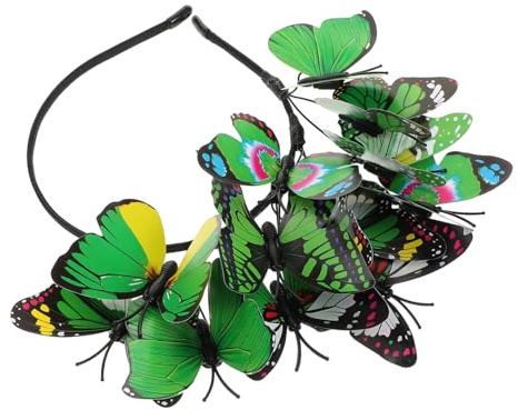 NIYANGLE Schmetterling Haarreif Braut Waldthema Naturinspirierter Kopfschmuck Vielseitig für Hochzeit Fotoshooting Bühne Jga Haarschmuck Accessoire Grün