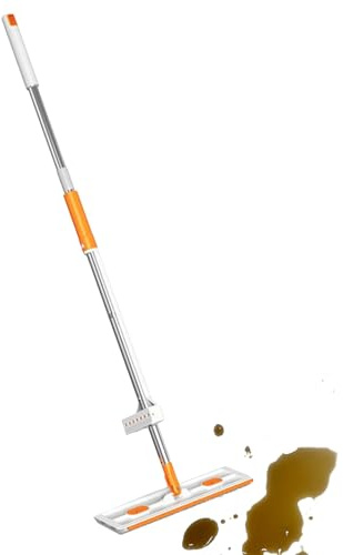 Mocio piatto per la pulizia dei pavimenti, mocio asciutto bagnato | manico telescopico strumento di pulizia rapida per legno duro laminato cucina bagno appartamento manutenzione quotidiana commerciale