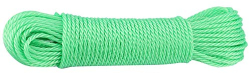 Pissente 20m Corda di Nylon Filo Corda di Nylon Spago di Filo di Colori Vivaci per il Bucato per Giardinaggio Campeggio per il Bucato Fai da Te per Lavorare (GREEN)