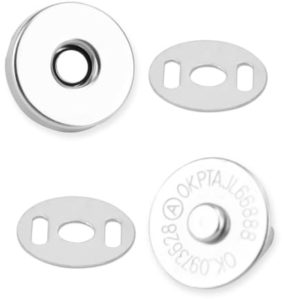 30 Stück Magnetverschluss Tasche ohne Nähen, Magnet Druckknopf | 14mm verschlüsse Magnetische Druckknöpfe ohne Nähen,Magnetknopf für Taschen,Knopfverschluss für Handtaschen Mäntel Jacken DIY
