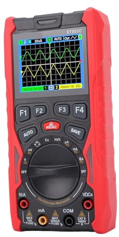 Jiawu Multimètre Oscilloscope Portatif à Bande Passante de 40 MHz à 2 Canaux 3 en 1 avec Mode Générateur DDS, adapté aux Tests de Circuits et à la Maintenance par les Amateurs et les étudiants