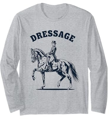 Dressage Rider Horse Silhouette Art for Equestrians Long Sleeve T-Shirt