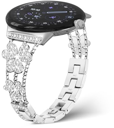 WoPail Ersatzarmband für Google Pixel Watch 5/4/3 41mm/2 Armband Edelstahl | für Google Pixel Watch 1, Metallarmband für Damen mit Bling Rhinestones für Freizeit und Büro