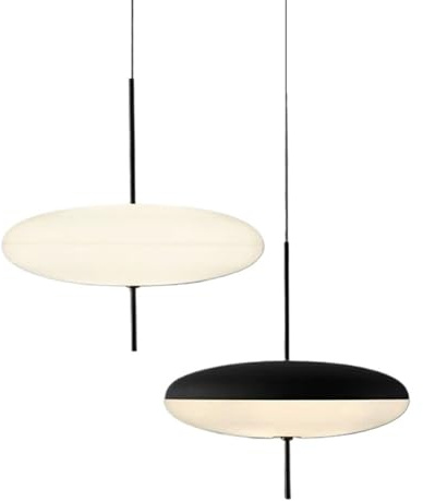 MRVAKDYDI Lámpara Colgante de Cristal Lámpara de Techo, Lámpara Colgante LED nórdica con Forma de platillo Volante, Multicolor, 30 x 41,5 cm, for Uso Interior.(Black,Cool White)