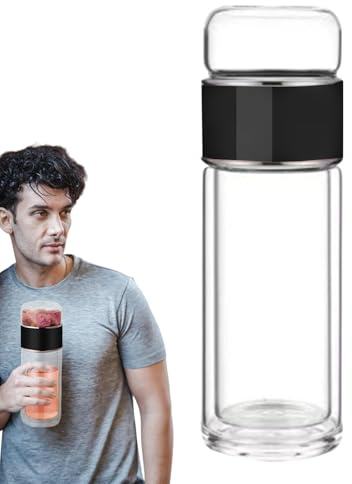 Générique With | Portable Tumbler With Strainer,Portable Double Wall Glass Travel, For And Fruit Design Prevents Burns, The Is Smoothly Cr
