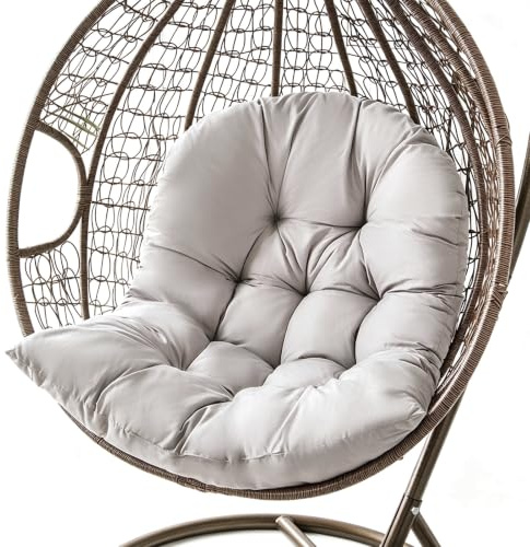 Coussin pour Fauteuil Suspendu 80x120 cm, Coussin Oeuf Suspendu, Gris Clair | Rembourrage Pour Fauteuil Suspendu, Coussin Extra-épais et Moelleux – Convient aux Balancelles et Aux Chaises de Jardin