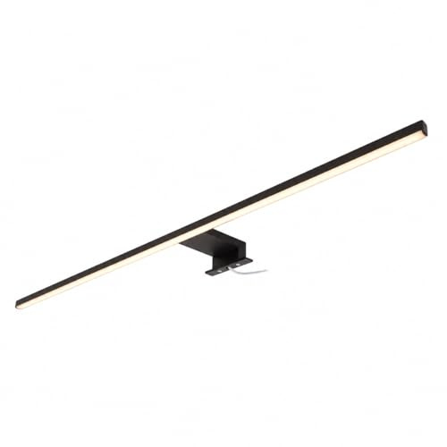 kalb LED-badrum, löplampa, 100 cm, IP44, spegellampa med ljusflödeseffekt, 230 V, badrum för vägg eller spegelskåp, svart/krom, 3 000 K/4 000 K (svart, varmvit)