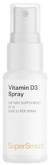 Spray Vitamin D3 2000 IU - Boost Immunitaire - Contribue à la Santé des Os, des Dents & des Muscles - Haute Absorption - Sans OGM - 25 ml - Supersmart