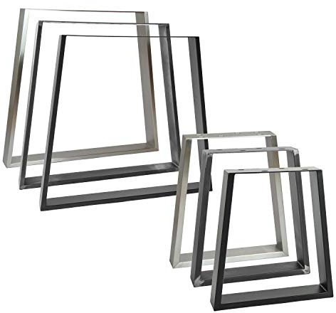 Natural Goods Berlin 2X Tischkufen TRAPEZ Design Möbelkufen V-Form Metall Tischbeine scandic | Loft Tischgestell aus Stahl | Tischkuven, Hairpin Legs (B30/40 x H42cm (Sitzbank/Couchtisch), Edelstahl)