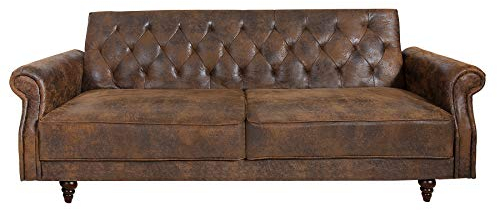 invicta INTERIOR Chesterfield Sofa Maison Belle AFFAIRE 220cm antik braun mit Schlaffunktion Schlafsofa Schlafcouch