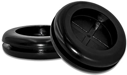 Flyshop 4 PCS Durable Synthetic Rubber Plug Rubber Cable Grommet Wire Protection, Black, Round, Double-sided, 32 mm 1-1/4 Hole Plug, 24 mm 15/16 ID