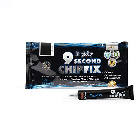 MagicEzy 9 Second Chip Fix - (Midnight) - All-in-One Fibreglass/Fiberglass Repair Filler for Boats and Fiberglass Gelcoat - Strong Marine Putty - Lifetime Durability