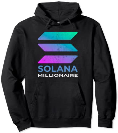 Solana Crypto Millionaire Sol Ventilateur rétro vintage avec logo Sweat à Capuche