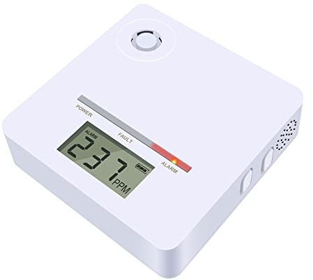 Scondaor Carbon Monoxide Alarm Detector, 10-Year Life CO Alarm Detector with Digital LCD Display, Replaceable Battery Operated (3 AA Battery Included)