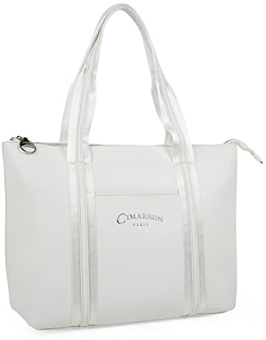 Cimarron - Bolso Shopper Elegante y Versátil, Bolso Mujer para Todo Uso, Bolso Universidad, Blanco