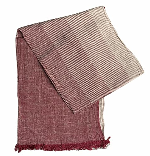 LINDENMANN Schal Herren rot-beige Herren-Schal dünn 55% Baumwolle 45% Viskose