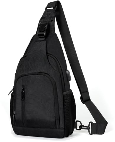 TANTOMI Brusttasche Herren, Sling Bag Herren, Schultertasche Herren Verstellbare Schulter, Wasserfest Umhängetasche Herren, Crossbody Bag für Männer Outdoor-Sportarten Wandern Radfahren