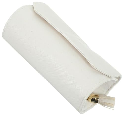 Cabilock Reise Schmuck Organizer Tasche Faltbare Pu Schmuckrolltasche Für Ohrringe Und Praktische Und Langlebige Schmuckaufbewahrung Für Unterwegs Weiß