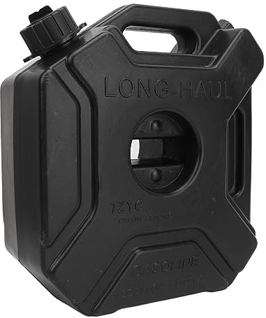 Bidon de Gaz de 5 L, 1,3 Gallon, Bidon de Stockage D'essence, de Mazout, Réservoir de Carburant Portable KIMISS, Réservoir de Secours D'urgence Noir pour Voiture, Moto, UTV, ATV,