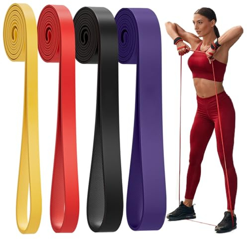 WHATAFIT Resistance Bands,Pull Up Assist Bands Set with Handles, Exercise & Workout Bands with Door Anchor for Men & Women – Home Fitness Equipment for Strength Training, Stretching