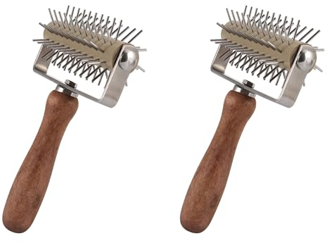 Fegtrty 2X Couteau en Bois D'Aiguille de Rouleau de Poignee, Casse-Croute Rouleau Pin Pizza Aiguille de Roue Outils de Cuisson