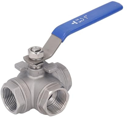 T-Kugelhahn, 1 Zoll DN25 Innengewinde-Kugelhahn, 3-Wege-Kugelhahn aus Edelstahl 304, Manueller Antrieb Für Wasser, Öl, Gas