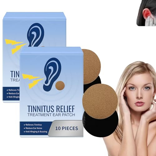 Cerotto per sollievo per acufene per orecchie che squillano, a base di erbe naturali, allevia il mal d'orecchi, cerotti per il trattamento dell'acufene, per donne e uomini (2 scatole)