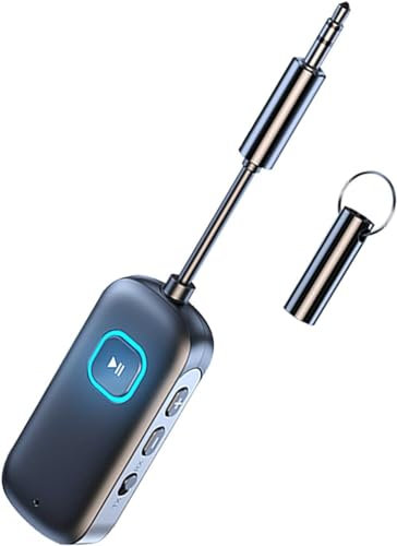 kstime Bluetooth 5.2 Transmitter/Receiver for up to 2 AirPods /2 Other Headphones,with 3.5mm Jack AUX Adapter for Gym Equipment,TVs,Car System,Gaming Consoles and Speaker/Phone/Tablet/PC/Home Stereo