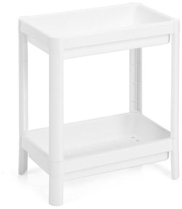 TYCIONG Estantería de suelo de baño de 2 niveles, estante de suelo con agujero de drenaje, multifuncional, estable, poco espacio, estante de pie para cuarto de baño, cocina