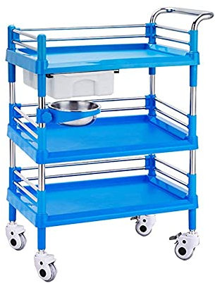 JFNHUTL Karren Lagerung Autoservice Auto Nutzfahrzeug Multifunktions-Trolley Tragbarer Wagen Heimwagen Trolley Teewagen 3-Sheet-Wagen Lagerung auf Rad Edelstahl