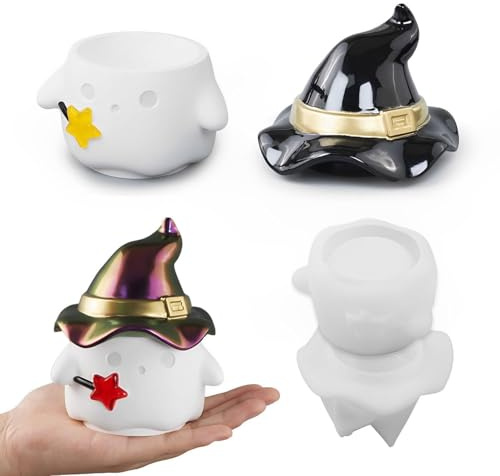 Finyoffiy Resin Jar Mold with Lid Christmas Molds Silicone, Snowman Storage Box Epoxy Molds DIY Casting Mold for Trinket Jewelry Candy Container,Home Decor (Snowman)