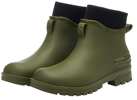 items under 1 labor day deals Rain Boots for Women Short Mid Calf Wellies Non-Slip Rubber Wellies Ankle Neoprene Insulated Rubber Garden Boots Lightweight Garde womens boots