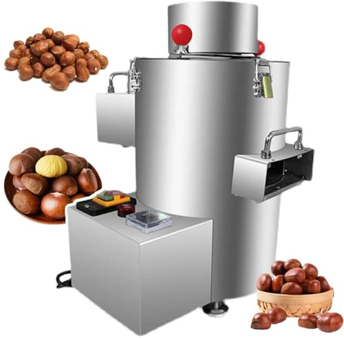 FJYAWEN Descascaradora De Nueces Máquina Descascaradora De Castañas Artefacto Automático De Descascarado De Castañas De Cono 1-3 Kg/Hora Máquina De Pelado De Castañas De Acero Inoxidable,12Knife
