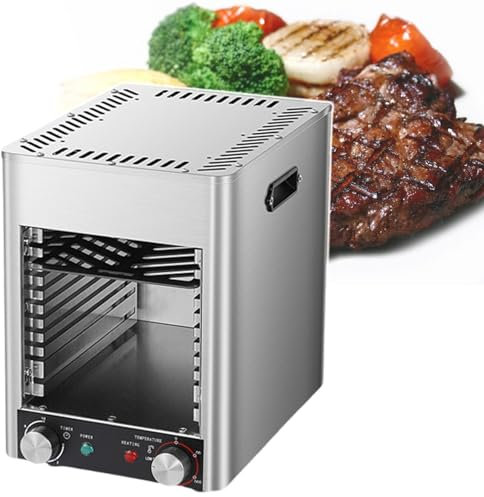 HCAUYNN Asador EléCtrico para Carne De 1700 W, Asador De Contacto para Carne, con Parrilla De 10 Capas/Temperatura Ajustable/Temperatura MáXima De 800 ℃,220V