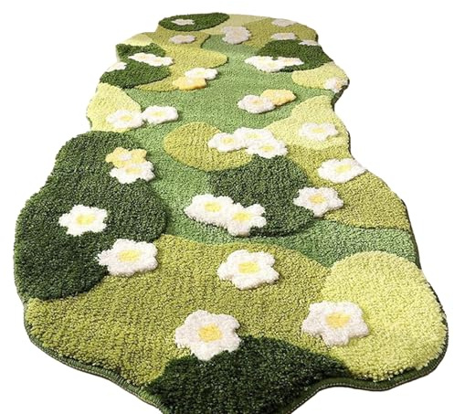 Yagosodee 3D Stereo Irregular Flower Rug, Plush Shaggy Anti-Slip Modern Moss for Living Room Bedroom, Indoor Floor (60 * 160cm)