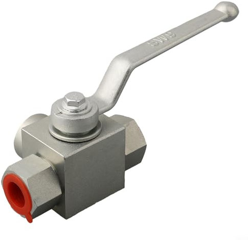 FUANA Hydraulik-Kugelhahn, 3-Wege-Hydraulikkugelhähne, 1/4 Zoll bis 3/4 Zoll weiblich, Hochdruck-Kugelhahn, 500 bar (7250 PSI), Kohlenstoffstahl, Absperr-Hydraulikventil für Wasser, Öl (T-Stück M18 x