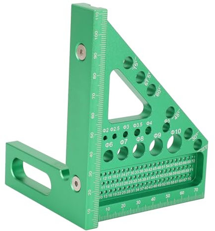 3D Multi Angle Square Ruler, Aluminum Alloy Drawing Line Ruler, Clear Scale, Multi Angle Drawing, Locating Pin, Ruler Measuring Tools for Woodworking, Engineer Carpenter, Craftsmen