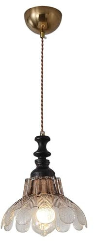 Pendent Lamp,Industrial Style Glass Chandelier, E27/E26 Base Light Source Single Head Hanging Light, Living Room Bedroom Kitchen Decoration Lighting Fixtures