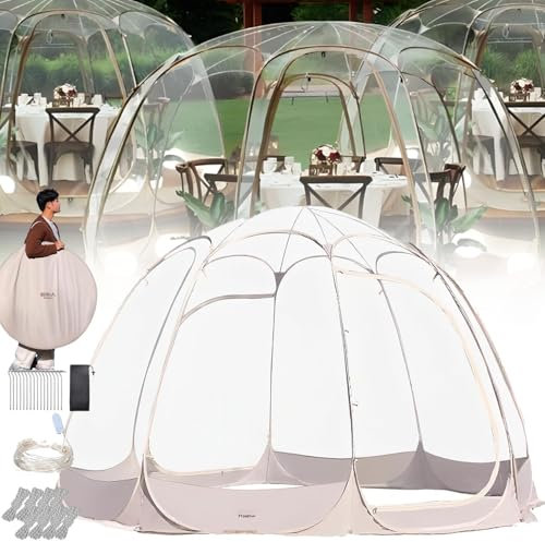 YANGYMM 8-10 Pop-Up-Bubble-Zelt, Outdoor-Garten-Kuppel-Bubble-Zelt, Allwetter-Clear Bubble House, mit Tragetasche, Bodenmatte, für Events, Angeln, Camping, Jubel
