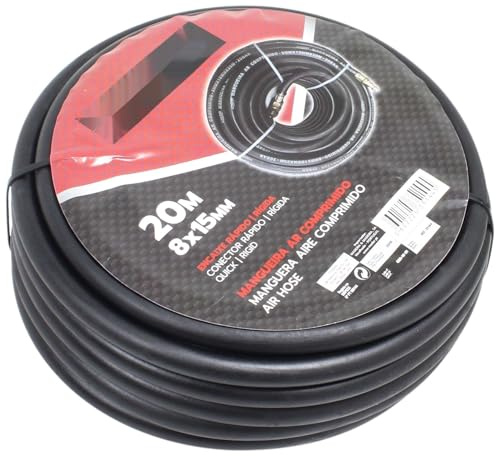 Tuyau d'air comprimé rigide 20 m fabriqué en matériau résistant, idéal pour les travaux lourds, flexible et durable. *