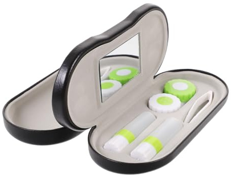 BIUDECO Glasses Case for Lenses and Eyeglasses Portable Soft Glasses Case for Men for Home Travel Kit Black