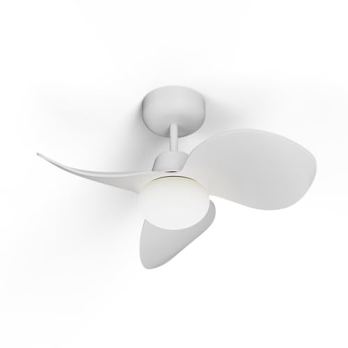 Sulion - Ventilador de Techo con luz Silencioso y Ligero SNAPFAN, Potente Motor DC, Temporizador, Verano/Invierno, Luz LED Regulable CCT, Instalación Rápida, Blanco <13 m²