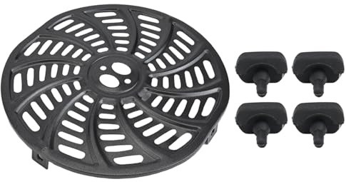 Air Fryer Grill Pan for Gourmia GAF698 GAF686 with 1 Air Fryer Grill Pan 4 Air Fryer Rubber Bumpers Non-Stick Fry Basket for Cooking 23.8X23cm Dishwasher Safe