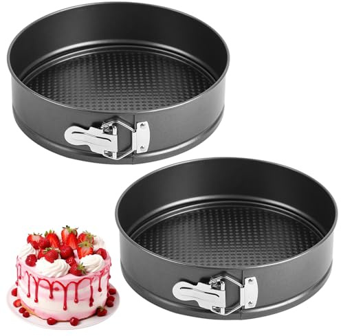 IVEOPPE Springform 16cm Rund Backform - 2 Stück Klein Kuchenform mit Antihaftbeschichtung, Mini Backformen, Tortenform, Kuchenformen für Kuchen Backen