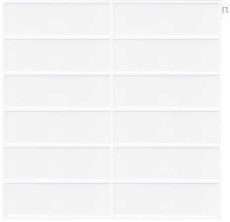 Adesive Autocolanti, Piastrelle Metro Bianco, Fogli Piastrelle Muro per Cucina e Bagno, Rettangolari 30.5x30.5 cm 6 Piastre